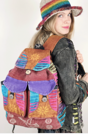 MULTI PATTERN HIPPY RUCKSACK - Extreme Largeness Wholesale