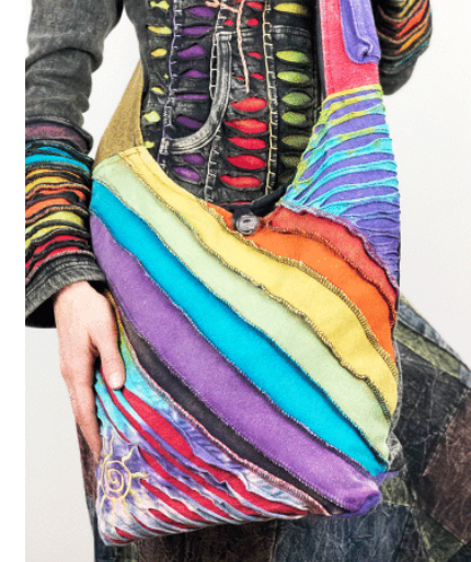 DIAGONAL STRIPED SHOULDER BAG - Extreme Largeness Wholesale