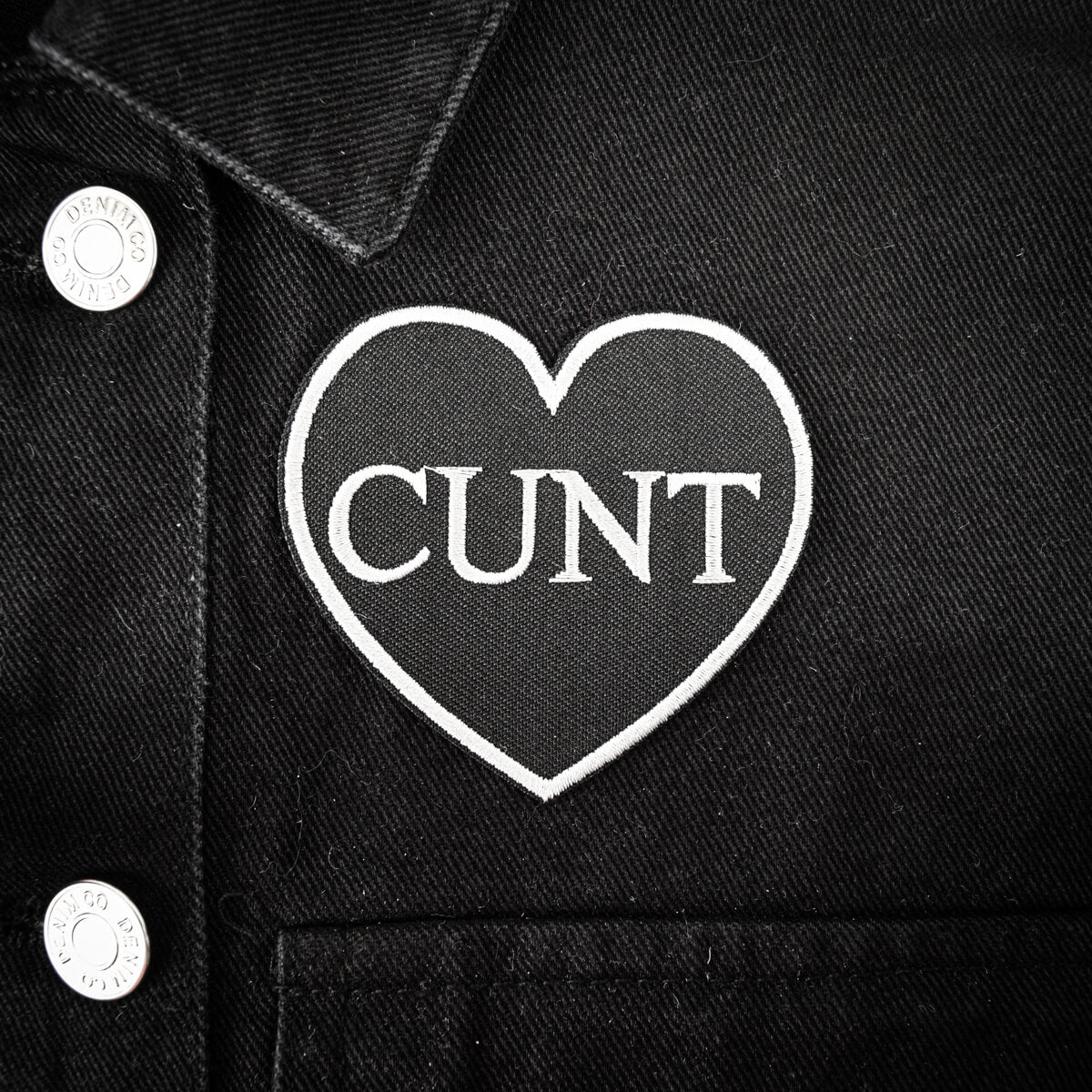 CUNT BLACK HEART PATCH - PACK OF 6 - Extreme Largeness Wholesale