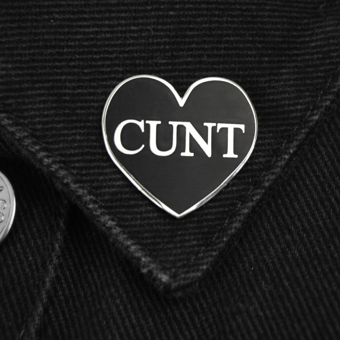 CUNT BLACK HEART ENAMEL PIN - PACK OF 5 - Extreme Largeness Wholesale