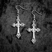 Silver Gothic Cross Earrings | Extreme Largeness Wholesale