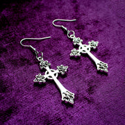 Silver Gothic Cross Earrings | Extreme Largeness Wholesale