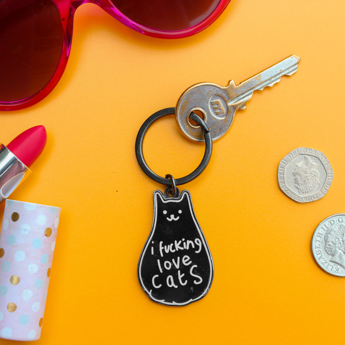 I FUCKING LOVE CATS KEYRING - PACK OF 5 - Extreme Largeness Wholesale