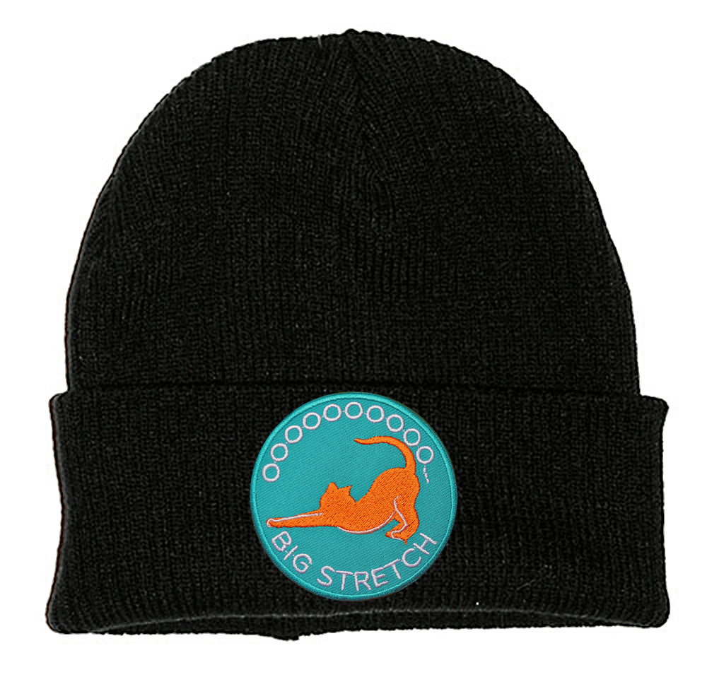 OOO BIG STRETCH PATCH BLACK BEANIE - PACK OF 3