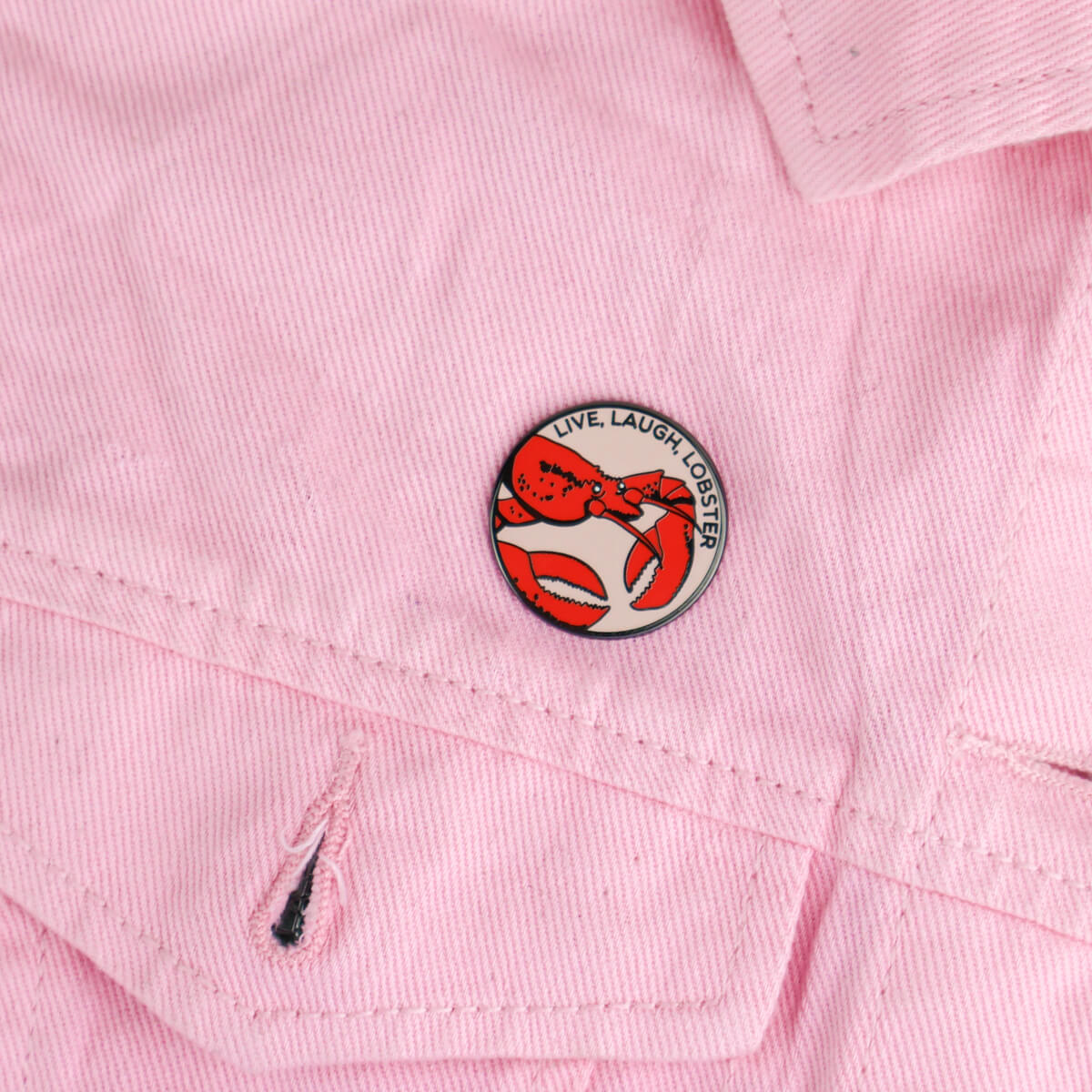 LIVE, LAUGH, LOBSTER ENAMEL PIN - PACK OF 5 - Extreme Largeness Wholesale