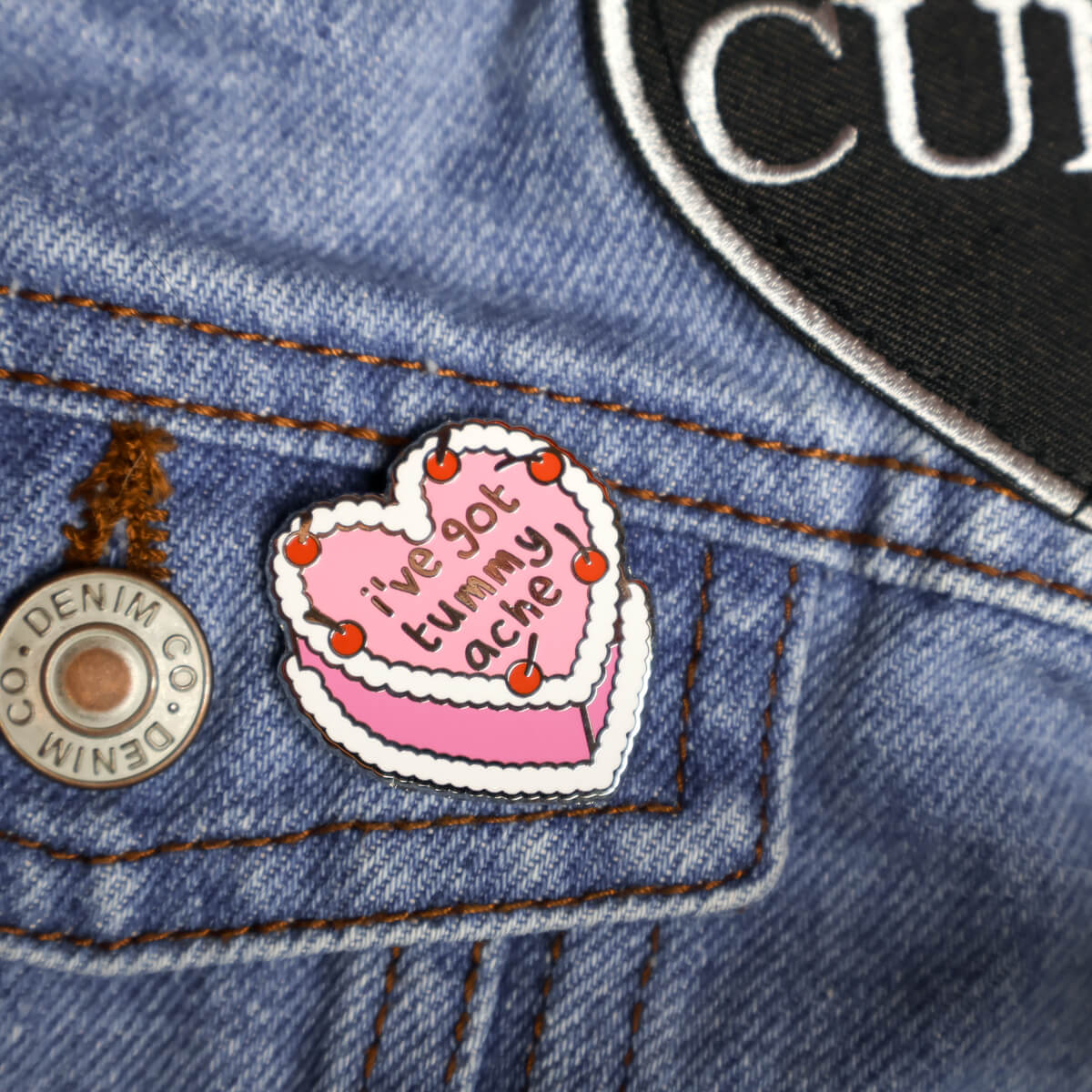 TUMMY ACHE CAKE ENAMEL PIN - PACK OF 5