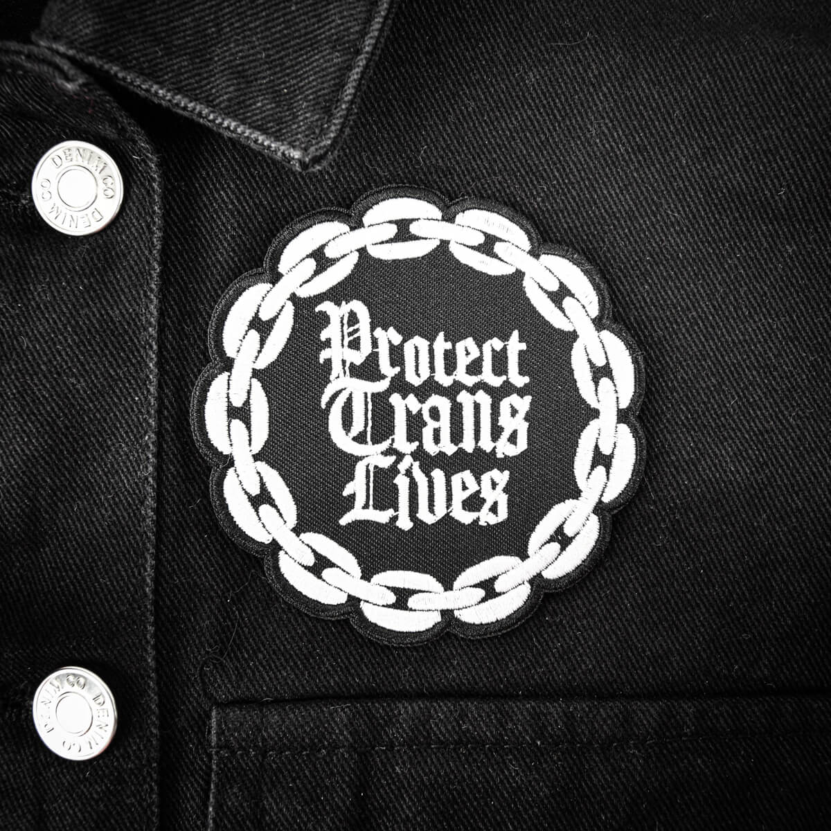 PROTECT TRANS LIVES GOTHIC PATCH - PACK OF 6 - Extreme Largeness Wholesale