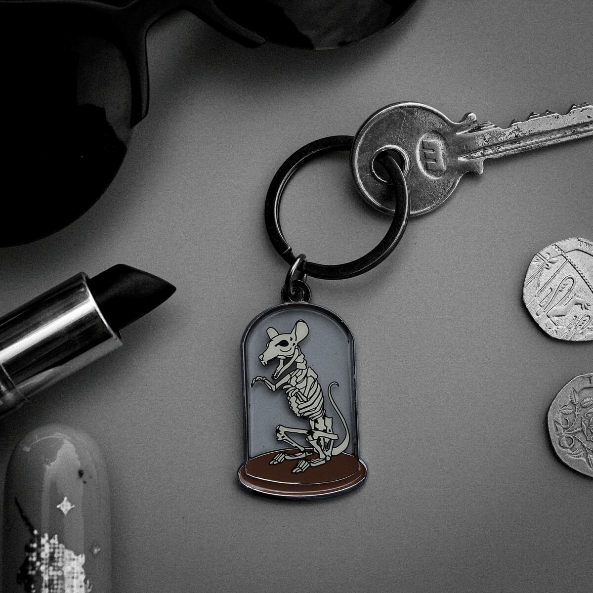 RAT SKELETON KEYRING - PACK OF 5 - Extreme Largeness Wholesale