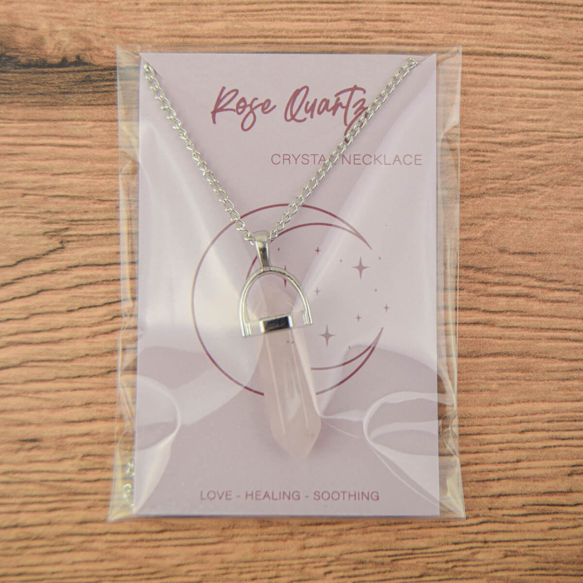 ROSE QUARTZ WAND NECKLACE - PACK OF 5