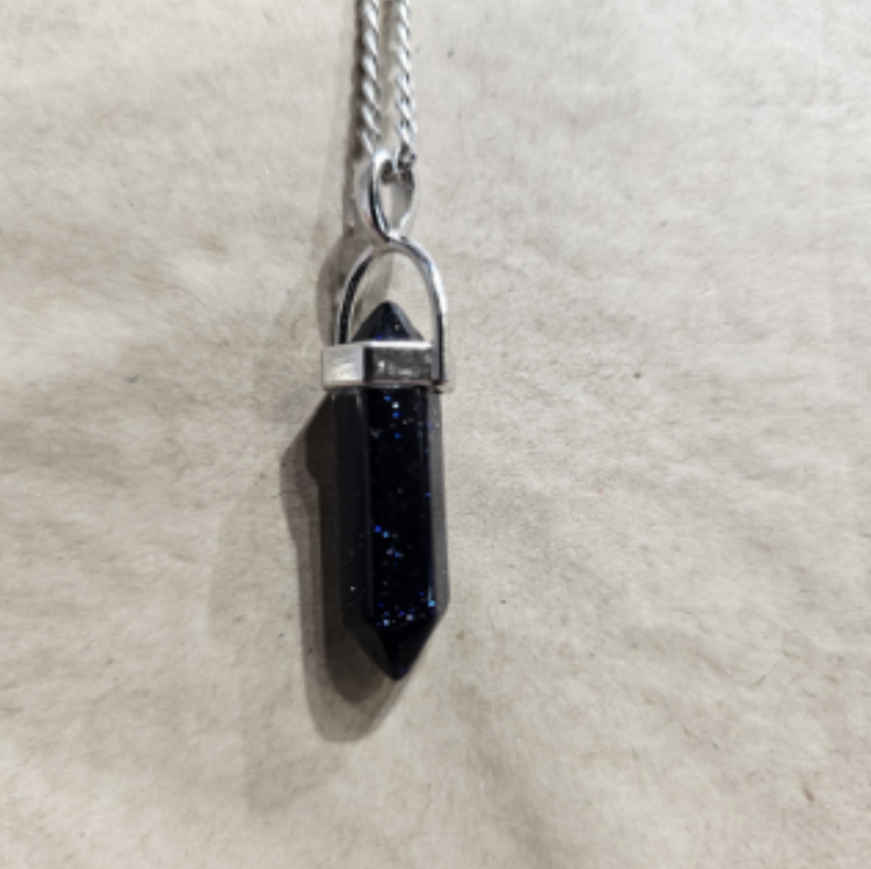 LNK136 Crystal Chain Blue Goldstone Silver - Extreme Largeness Wholesale