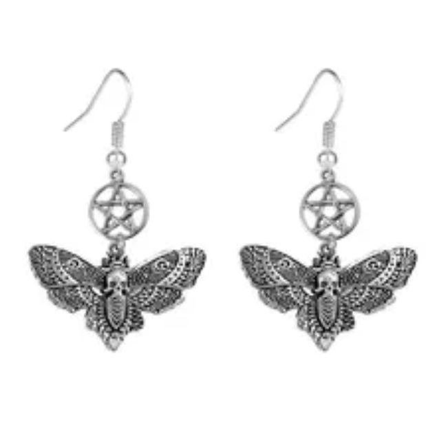 ER827 Moth Hooks With Pentacle Silver - Extreme Largeness Wholesale
