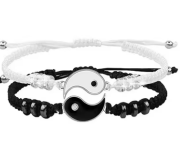 LBRC110 Yin Yang String Bracelet set Silver - Extreme Largeness Wholesale