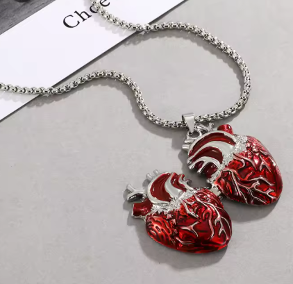 LNK379 Anatomical Heart Necklace - Extreme Largeness Wholesale