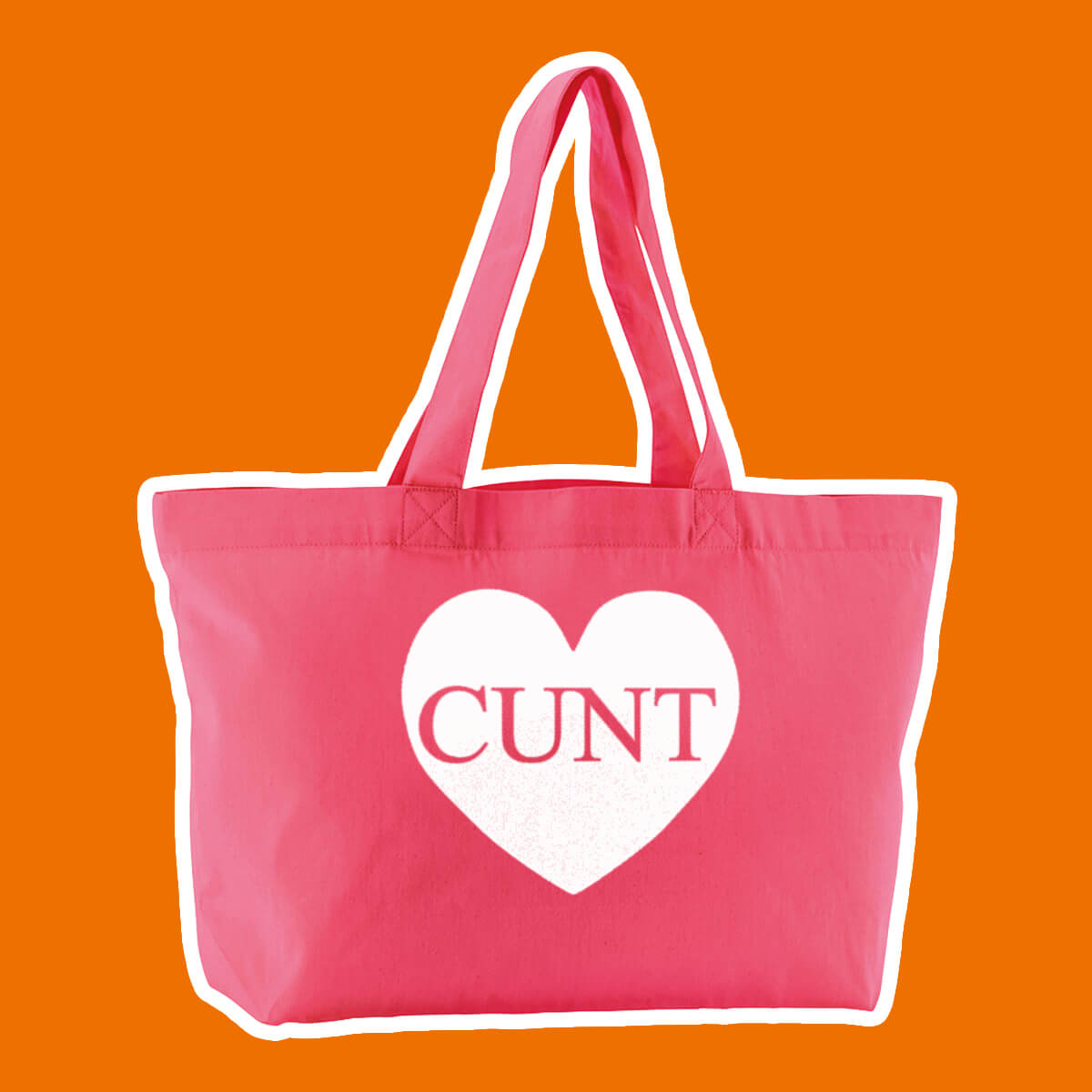 CUNT HEART OVERSIZED PINK TOTE BAG - Extreme Largeness Wholesale