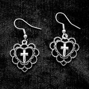Cross Heart Earrings | Extreme Largeness Wholesale