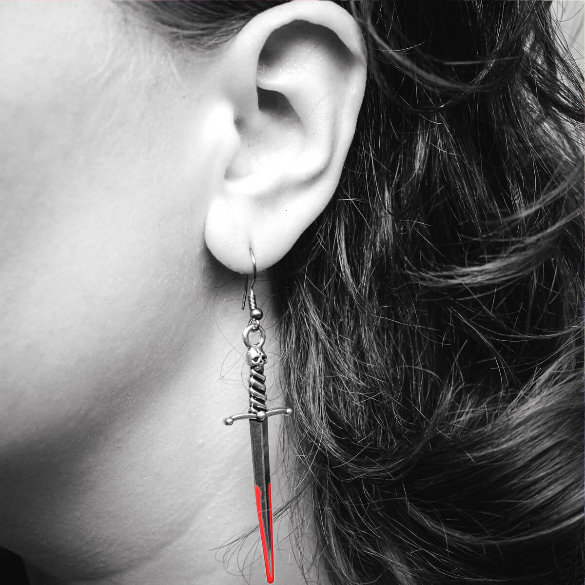 BLOODY DAGGER EARRINGS - PACK OF 5 - Extreme Largeness Wholesale