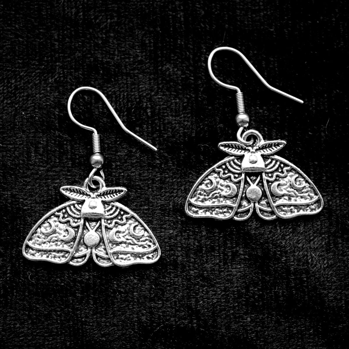 Moon Phase Moth Earrings | Extreme Largeness Wholesale