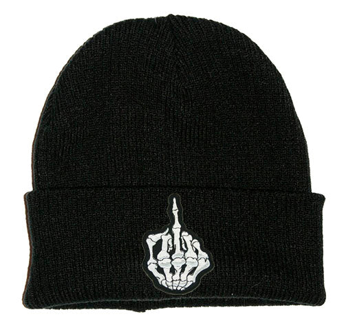 SKELETON FINGER PATCH BEANIE - PACK OF 3 - Extreme Largeness Wholesale