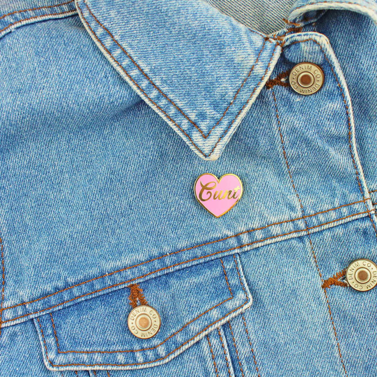 Cunt Heart Enamel Pin | Extreme Largeness Wholesale