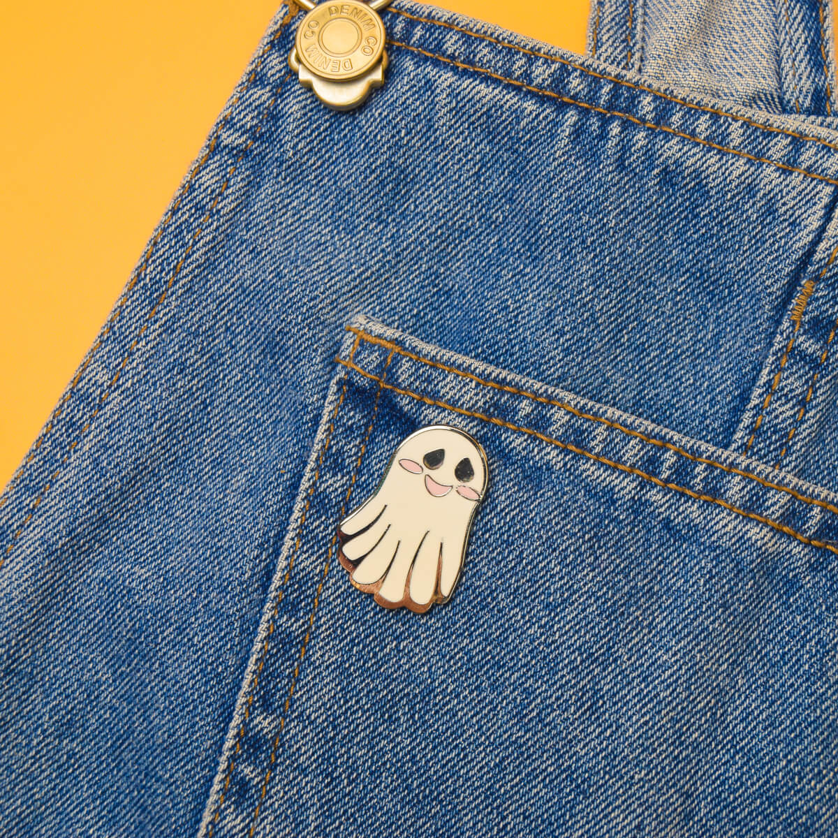 CUTE GHOST ENAMEL PIN - PACK OF 5 - Extreme Largeness Wholesale