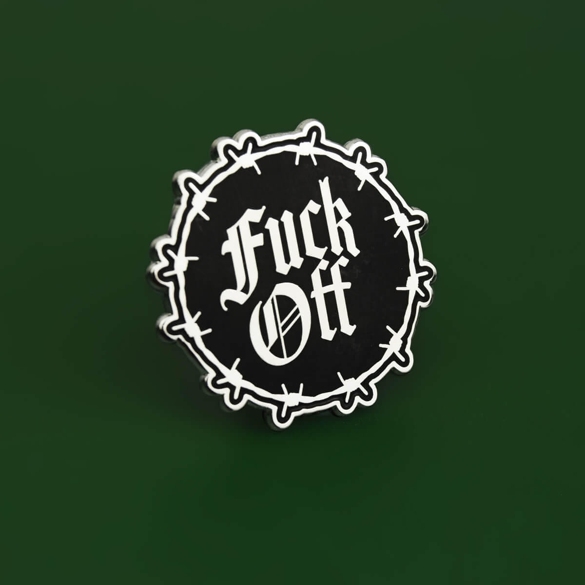 Fuck Off Gothic Enamel Pin | Extreme Largeness Wholesale