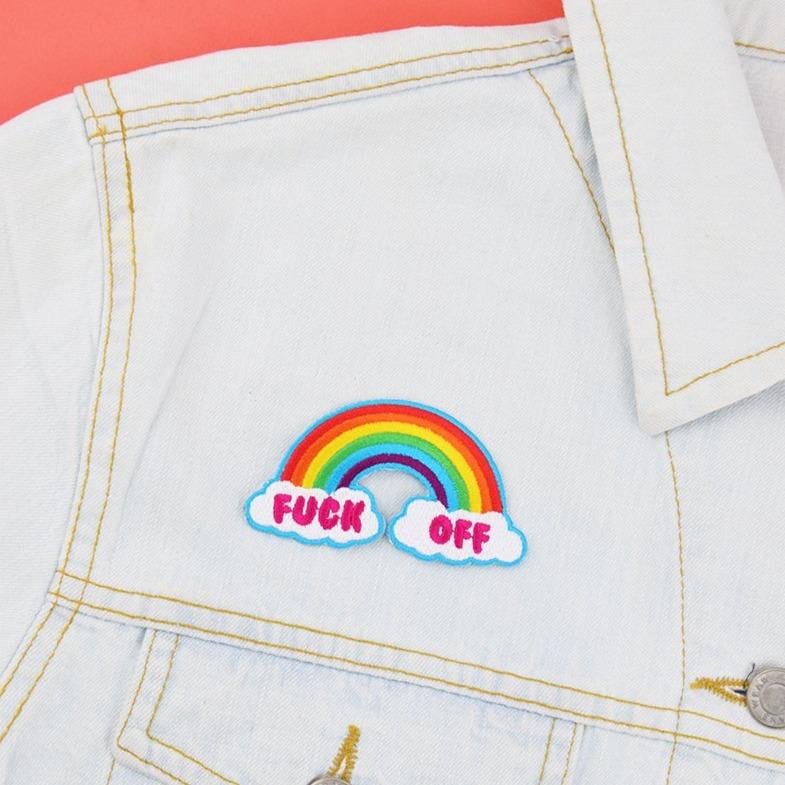 FUCK OFF RAINBOW PATCH - PACK OF 6