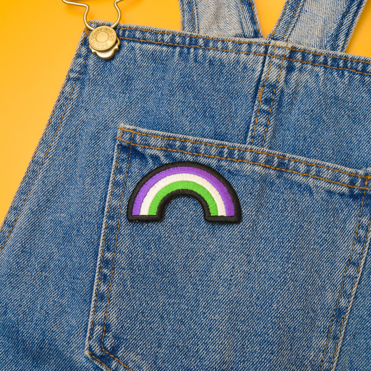 GENDERQUEER RAINBOW PATCH - PACK OF 12 - Extreme Largeness Wholesale