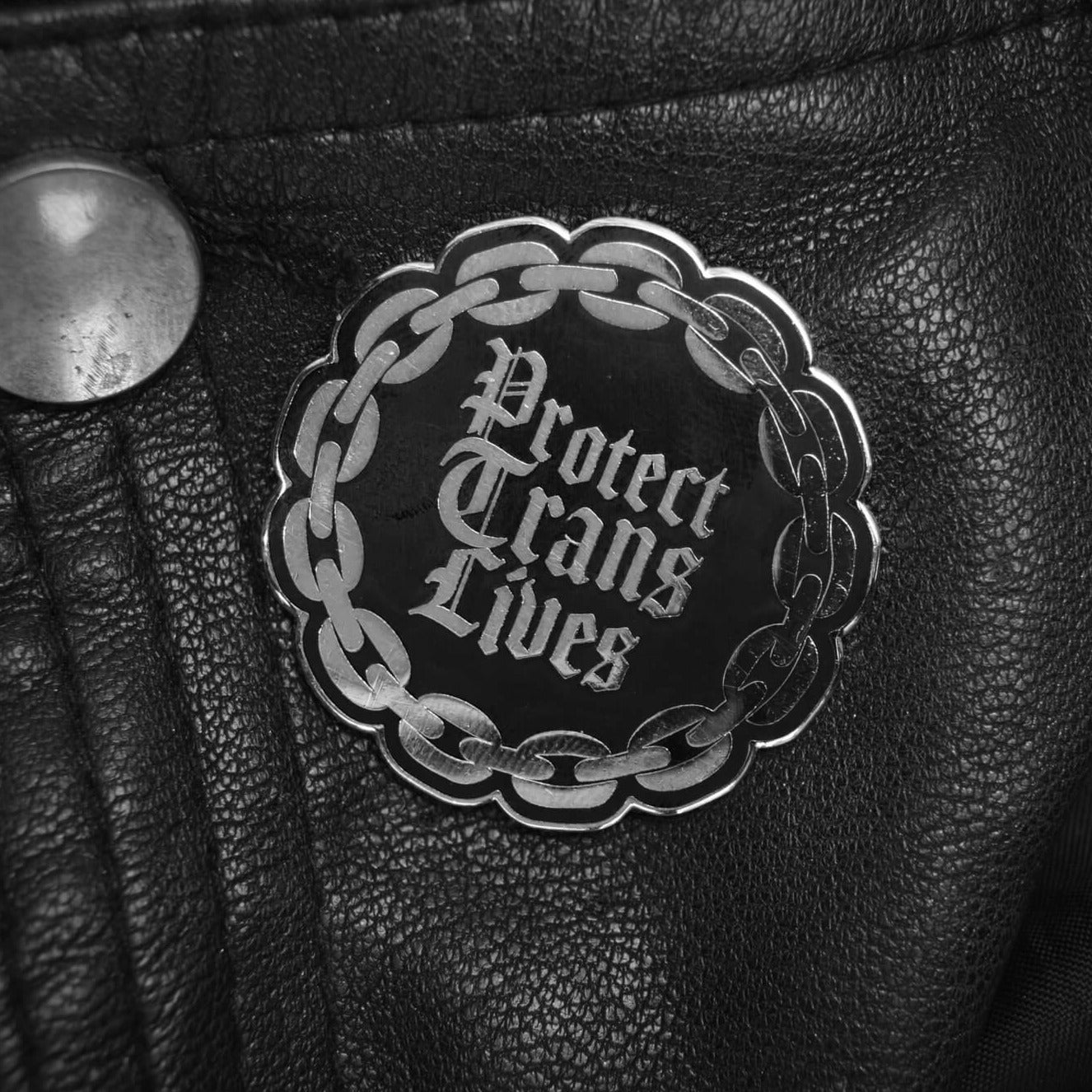 PROTECT TRANS LIVES GOTHIC ENAMEL PIN - PACK OF 5 - Extreme Largeness Wholesale