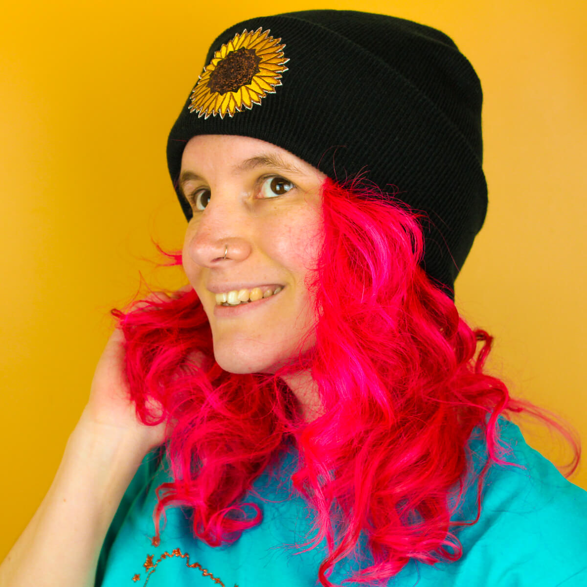 SUNFLOWER MANDALA PATCH BEANIE - PACK OF 3