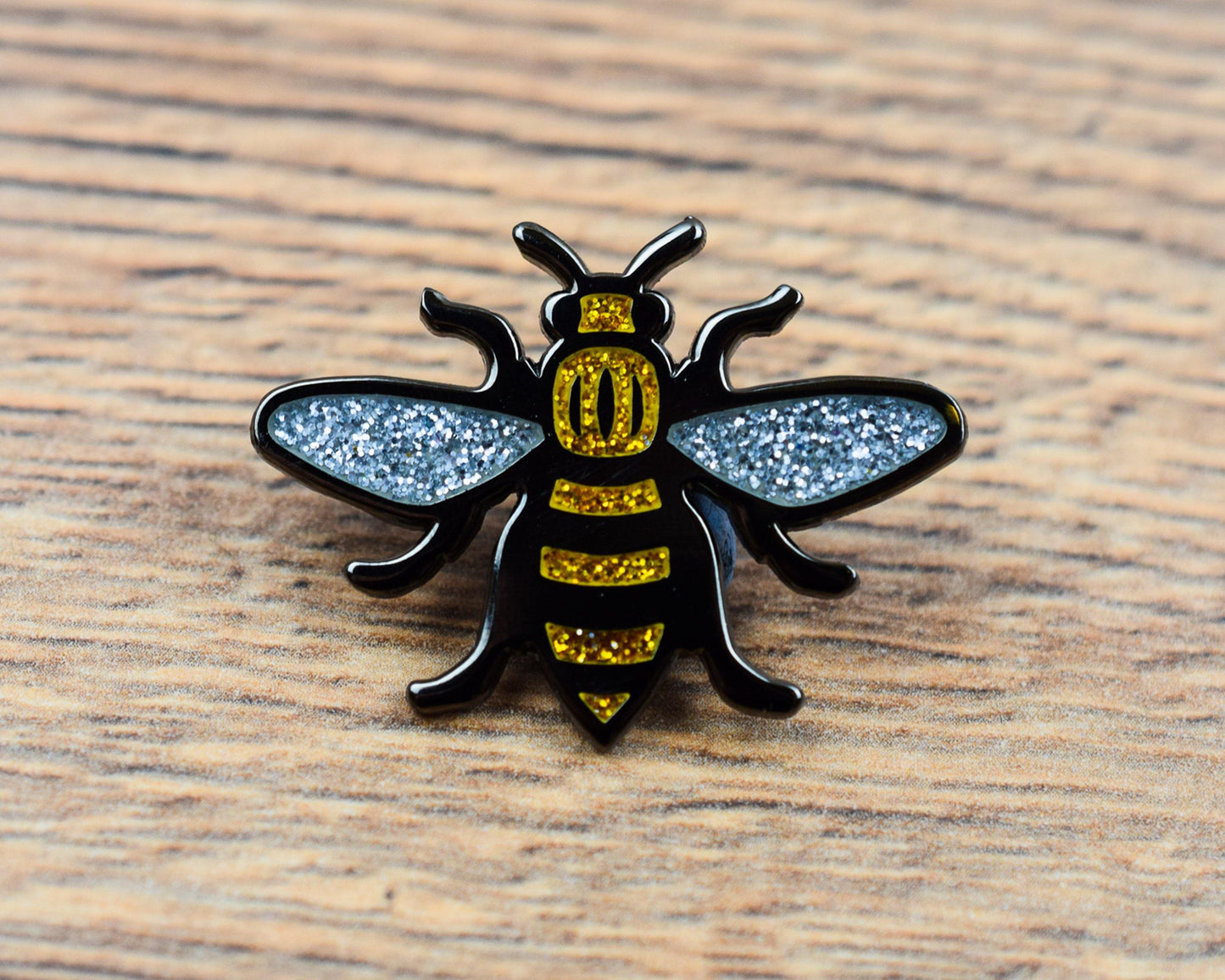 GOLD GLITTER MANCHESTER BEE PIN - PACK OF 5 - Extreme Largeness Wholesale