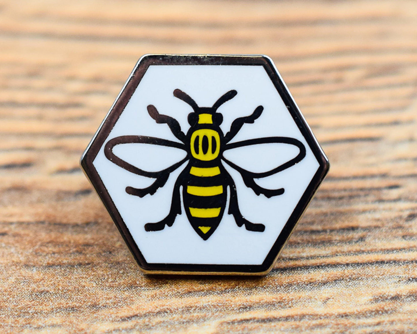 MANCHESTER BEE HEXAGON PIN - PACK OF 5 - Extreme Largeness Wholesale