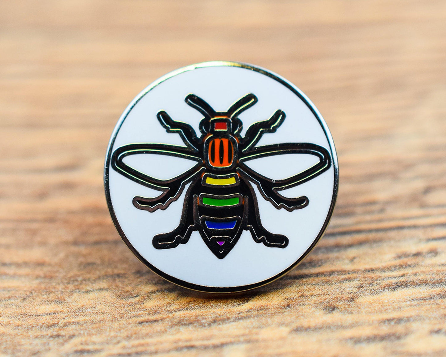 RAINBOW MANCHESTER BEE PIN - PACK OF 5 - Extreme Largeness Wholesale