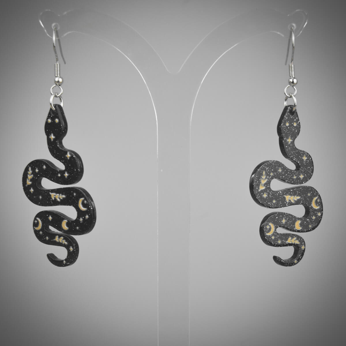Acrylic Snake Silver Earrings | Extreme Largeness Wholesale