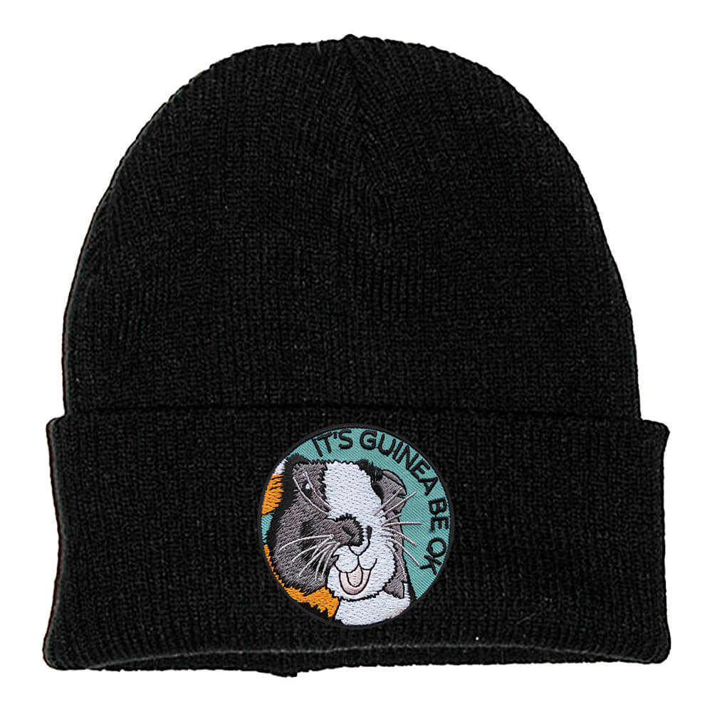 IT'S GUINEA BE OK PATCH BLACK BEANIE - PACK OF 3