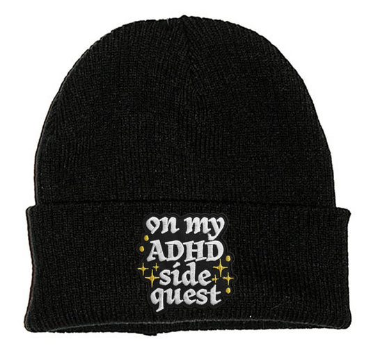 ON MY ADHD SIDE QUEST PATCH BEANIE - PACK OF 3 - Extreme Largeness Wholesale
