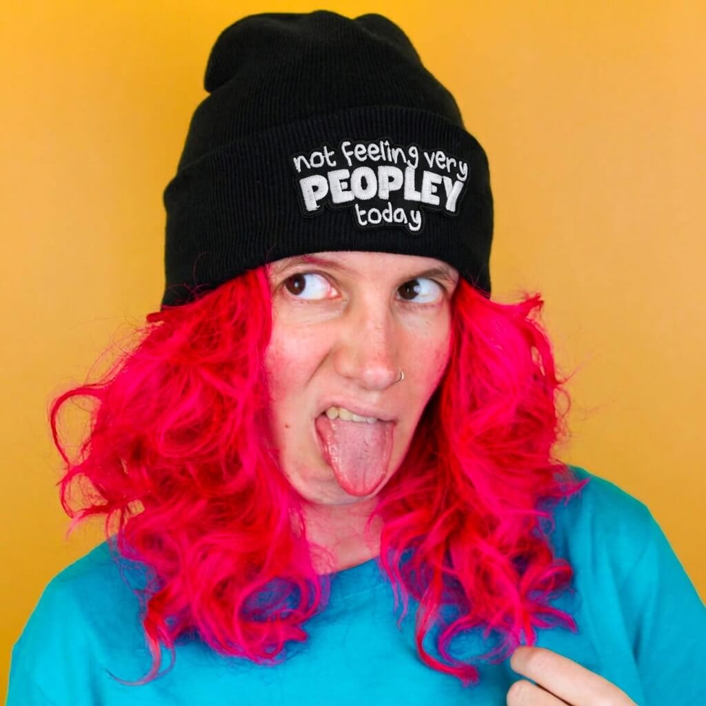 NOT FEELING VERY PEOPLEY TODAY PATCH BEANIE - PACK OF 3 - Extreme Largeness Wholesale