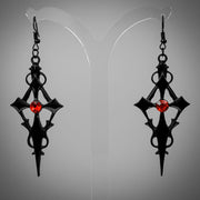 Black Cross Red Stone Earrings | Extreme Largeness Wholesale