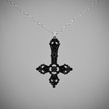 Black inverted cross on silver chain | Extreme Largeness Wholesale