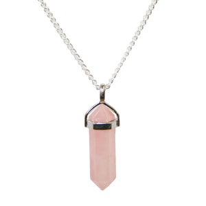 ROSE QUARTZ WAND NECKLACE - PACK OF 5