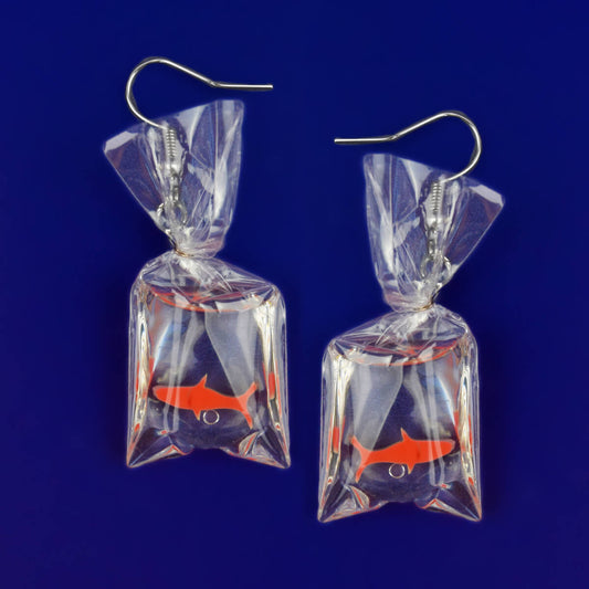 ER342 Goldfish Bag Earrings