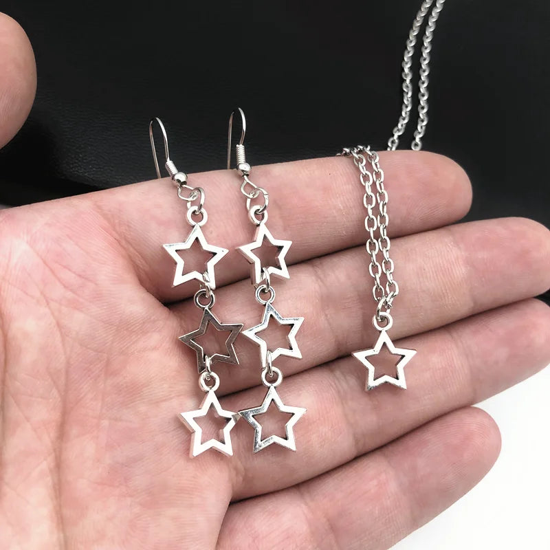 LNK375 Star Necklace Silver