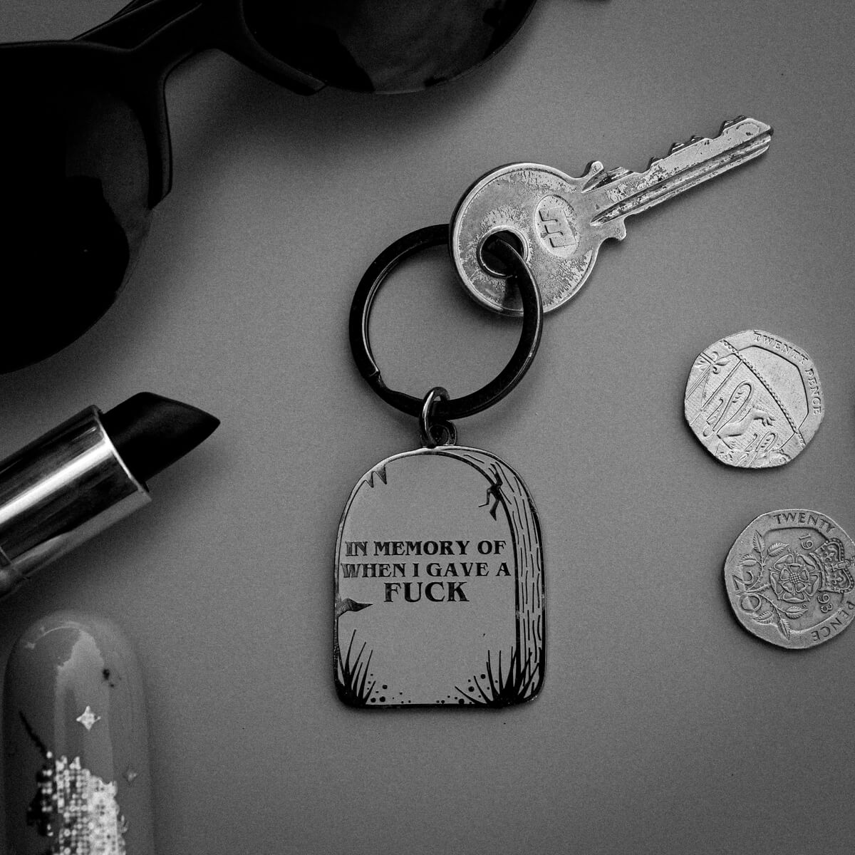 In Memory of When I Gave a Fuck Keyring | Extreme Largeness Wholesale