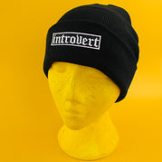 Introvert Gothic Patch Black Beanie | Extreme Largeness Wholesale