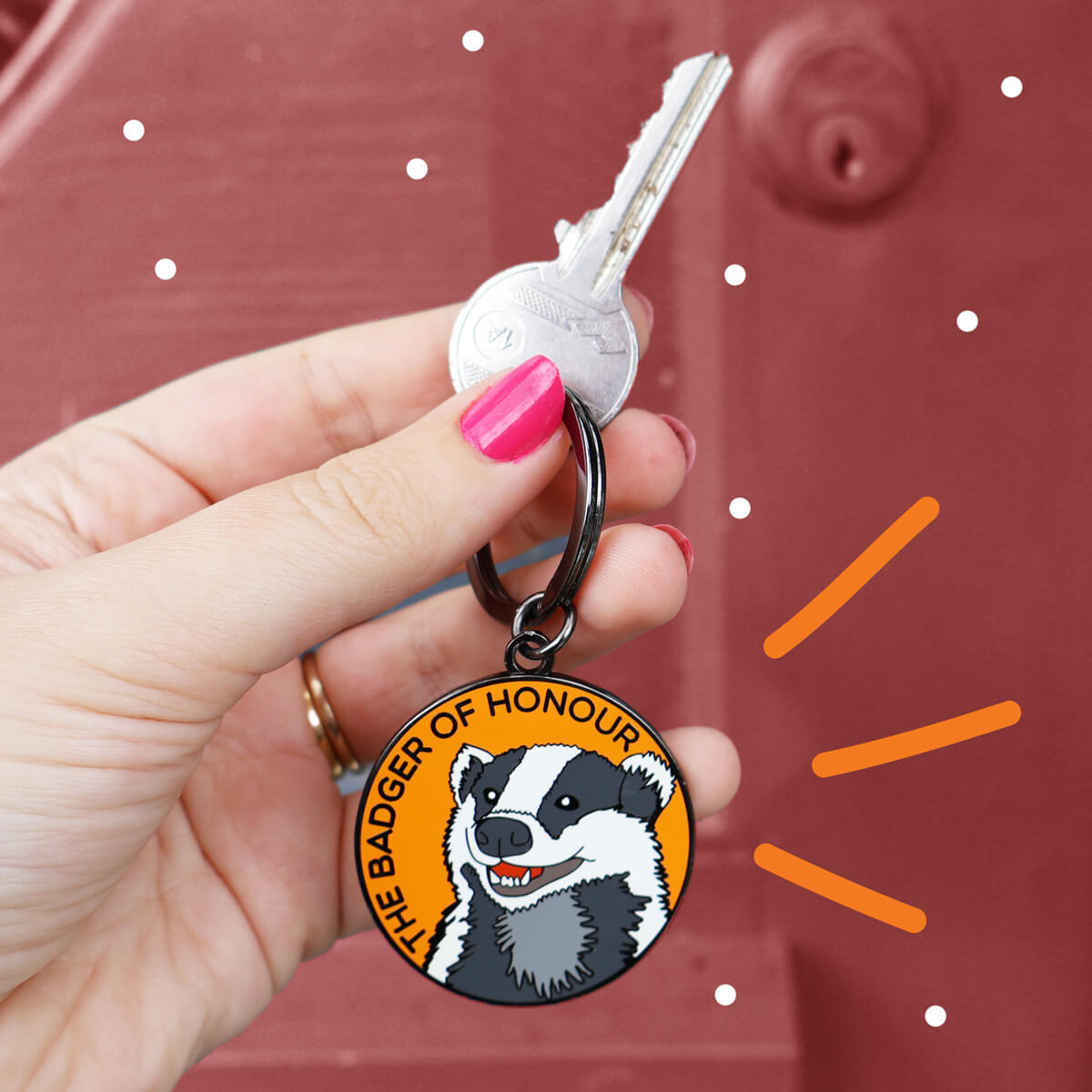 BADGER OF HONOUR KEYRING - PACK OF 5 - Extreme Largeness Wholesale