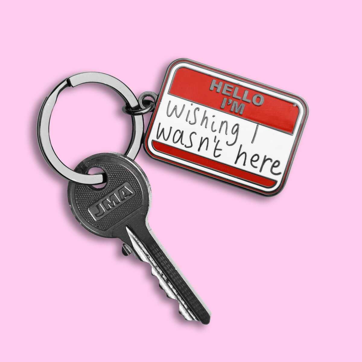 HELLO I'M WISHING I WASN'T HERE KEYRING - PACK OF 5 - Extreme Largeness Wholesale