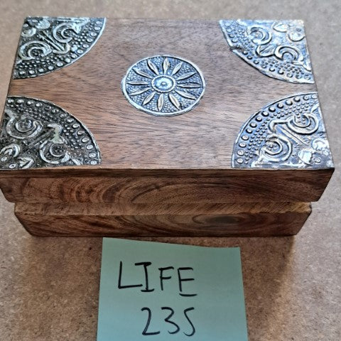 LIFE235 10X15CM WOOD BOX FLOWER METAL