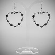 Large Barbed Wire Heart With Roses Earrings | Extreme Largeness Wholesale