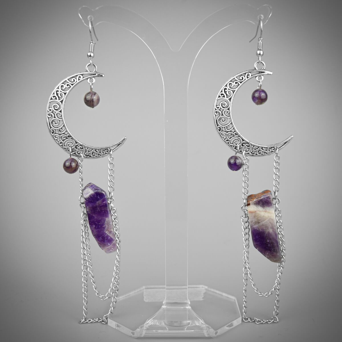 ER398 Moon Amethyst Earrings