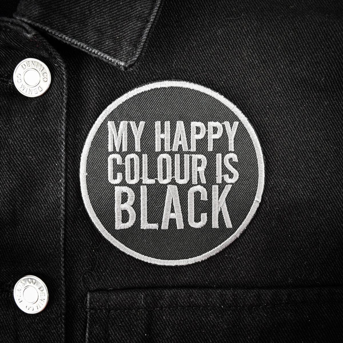 MY HAPPY COLOUR IS BLACK PATCH - PACK OF 6