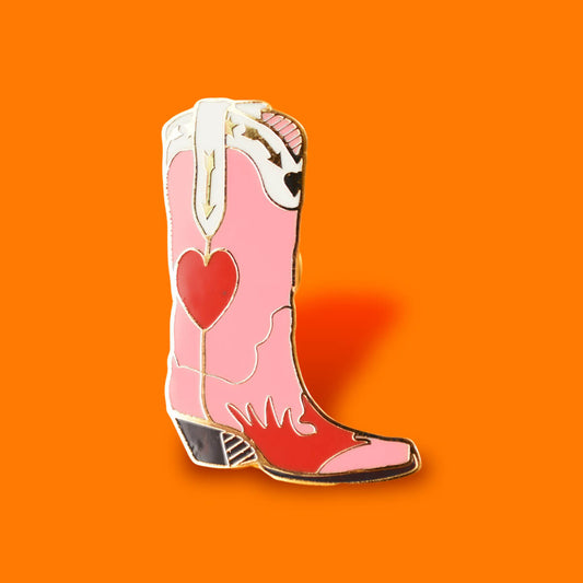 PINK COWBOY BOOT ENAMEL PIN - PACK OF 5 - Extreme Largeness Wholesale